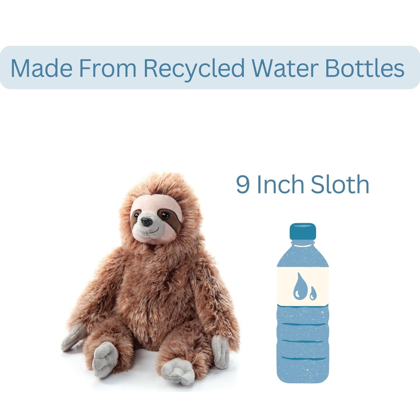 The Petting Zoo Sloth Stuffed Animal Plushie, Gifts for Kids, Wild Onez Wildlife Animals, Brown Sloth Plush Toy 9 inches