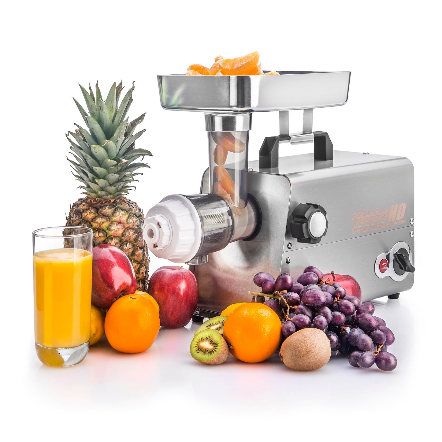 STX International Turboforce HD (Heavy Duty) 3500 Series 6-in-1 Electric Meat Grinder | Sausage Stuffer | Kubbe Maker | Juicer Attachment | 5 Grinding Plates | Stainless Steel Blades & More Included