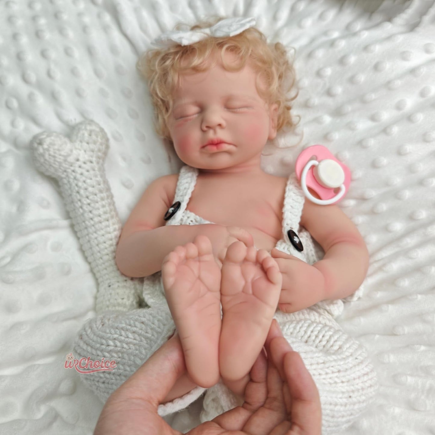 Oppaionaho Full Body Silicone Baby Doll with Hair 20 Inch Lifelike Reborn Baby Dolls Girl with Mouth That Opens Sleeping Newborn Doll Anatomically Correct