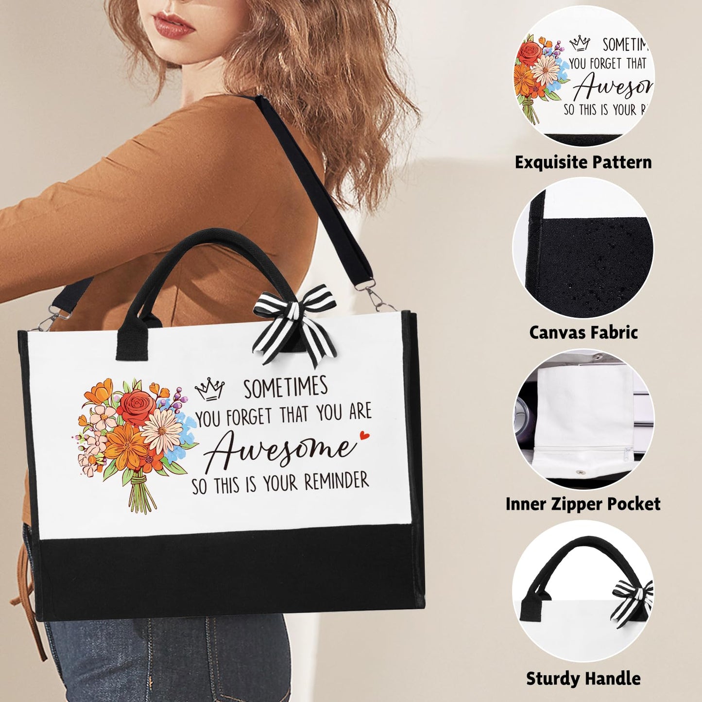iAOVUEBY Thank You Gifts for Women, Employee Appreciation Gifts for Coworkers Teacher Nurse Boss Mom Farewell Retirement Thank You Gift Box, Canvas Tote Bag Tumbler Gratitude Gift Baskets
