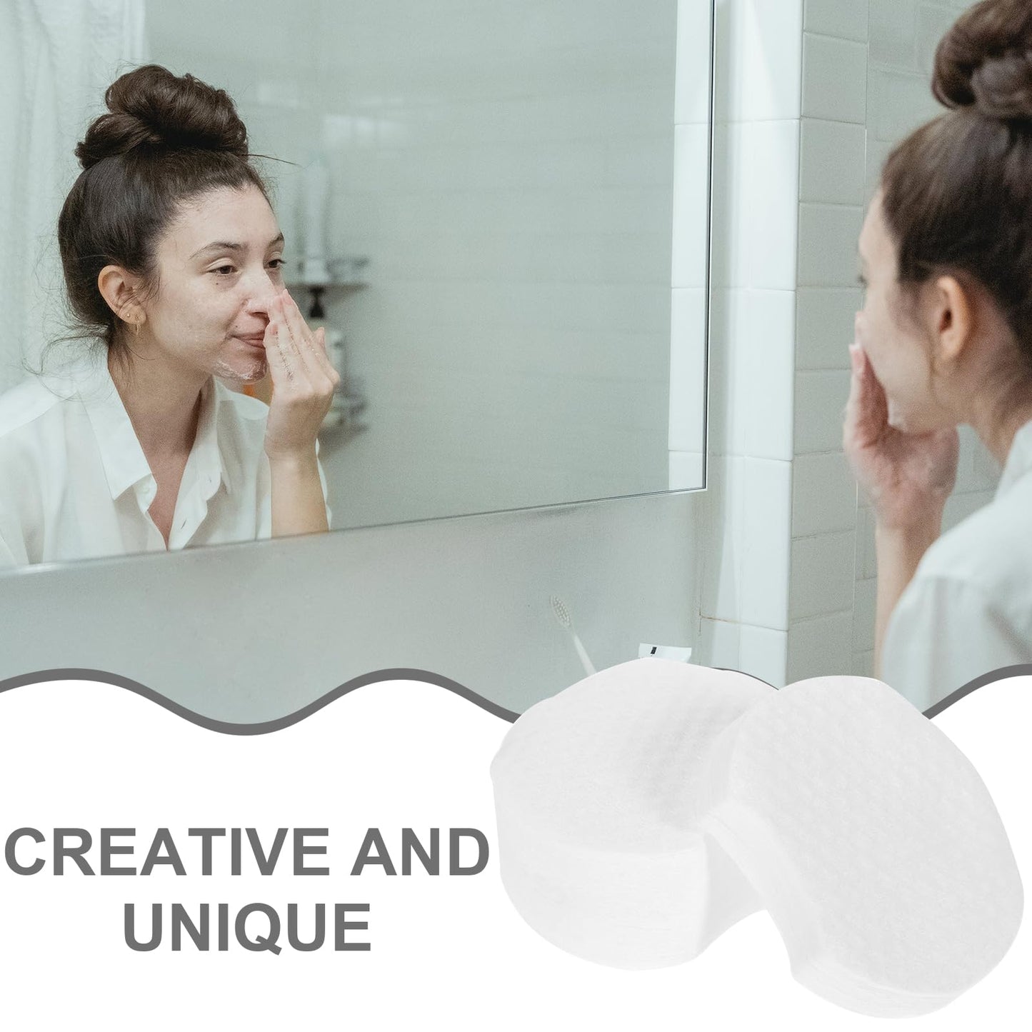 Beavorty 600pcs Pearl Pattern Makeup Remover Cotton Comfortable Cosmetic Pads Cotton Pad Makeup Caboodle Wipes Skin-Friendly Makeup Pads Clean White Travel Non-Woven Mat Non-Woven Fabric