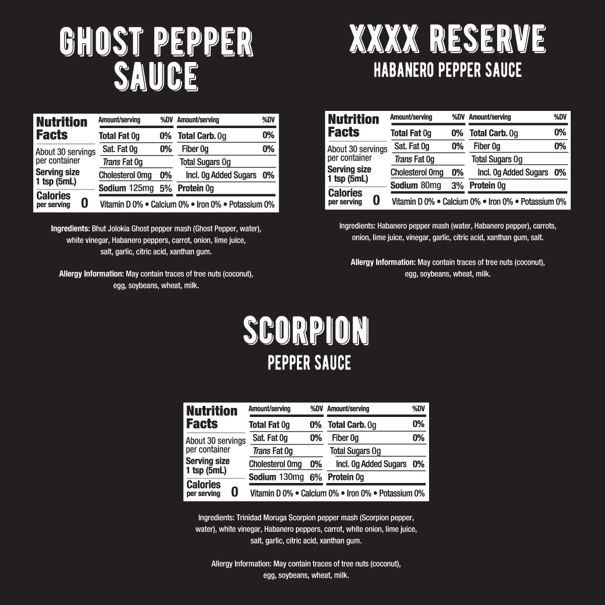 Melinda’s Extreme Fiery Variety Pack - Extra Spicy Craft Hot Sauce Gift Set - Includes Ghost Pepper, Scorpion Pepper, Habanero XXXXtra Reserve - Extreme Heat Hot Sauce Variety Set - 5oz, 3 Pack