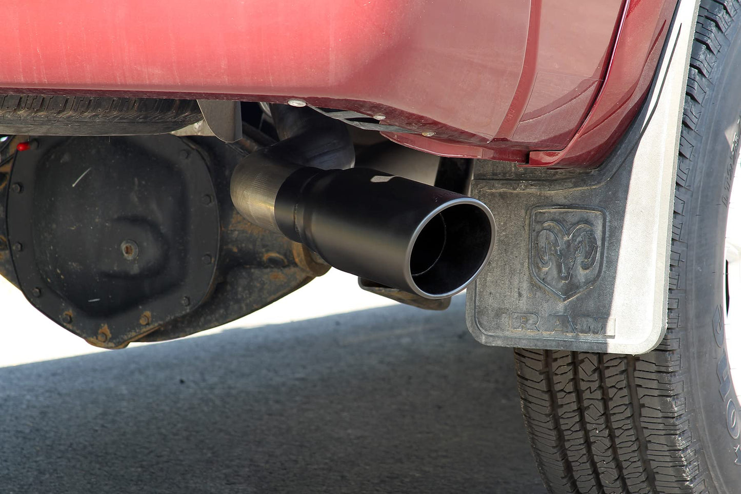 Flowmaster 717930 FlowFX Cat-Back Exhaust Kit Single Side Exit 3.5 Inch 409 Stainless Steel 5 Inch Black Ceramic Coated 304 Stainless Steel Tip Compatible with 2014-2024 RAM 2500 3500 6.4L 2/4WD
