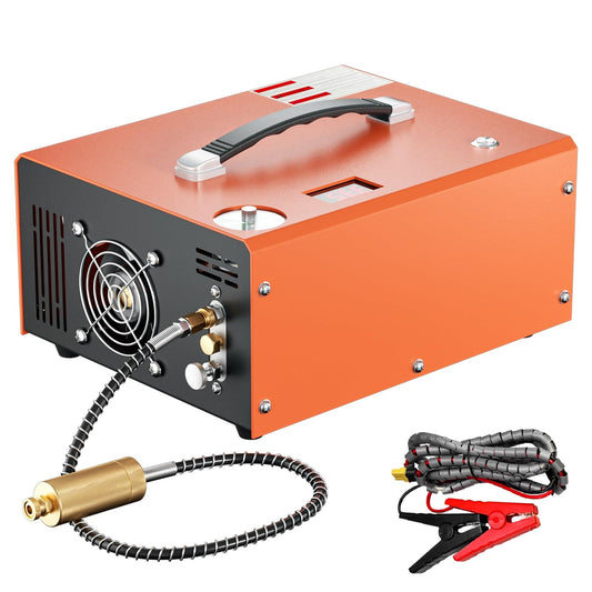 PCP Air Compressor, 4500PSI/30Mpa Scuba Tank Compressor, DC12V/AC120V PCP Airgun Compressor Auto-stop, Oil/Water-Free High Pressure Air Compressor Pump for Paintball, Air Rifle, Built-in Fan Cooling
