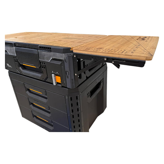 Quick Detaching/Folding Bamboo Table, Compatible with StackTech Toolbox