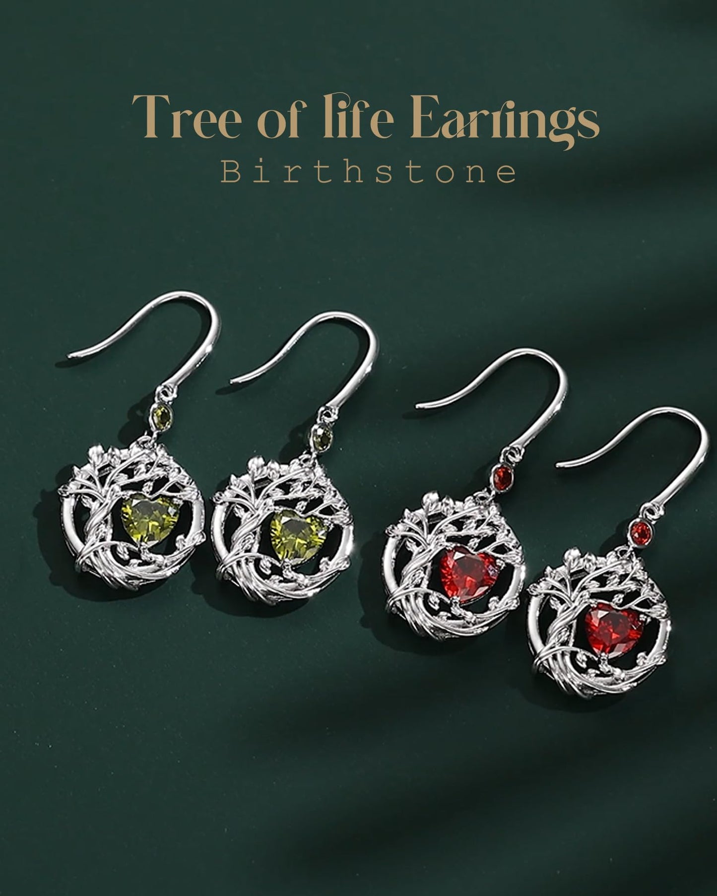 FANCIME Tree of Life Earrings 925 Sterling Silver Tanzanite Dangle Drop Gemstone Earring December Birthstone Fine Jewelry Birthday Mothers Day Gifts for Mom Her Women