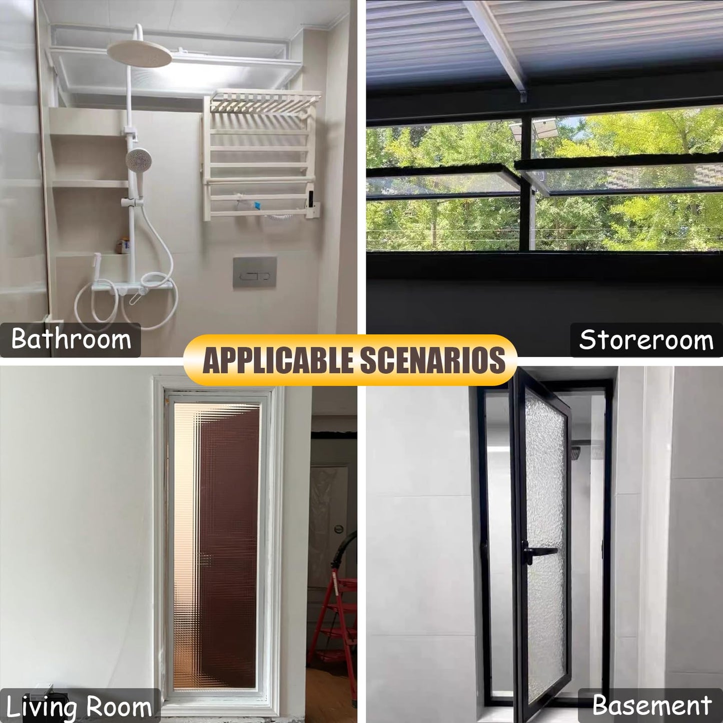 28x24in Windows for houses, 360° Rotation Sliding Window, Flush Mount Rotating Ventilated Windows, Basement Window with Tempered Glass, for Bathroom/Kitchen/Warehouse/Playhouse (White, 28x24in)