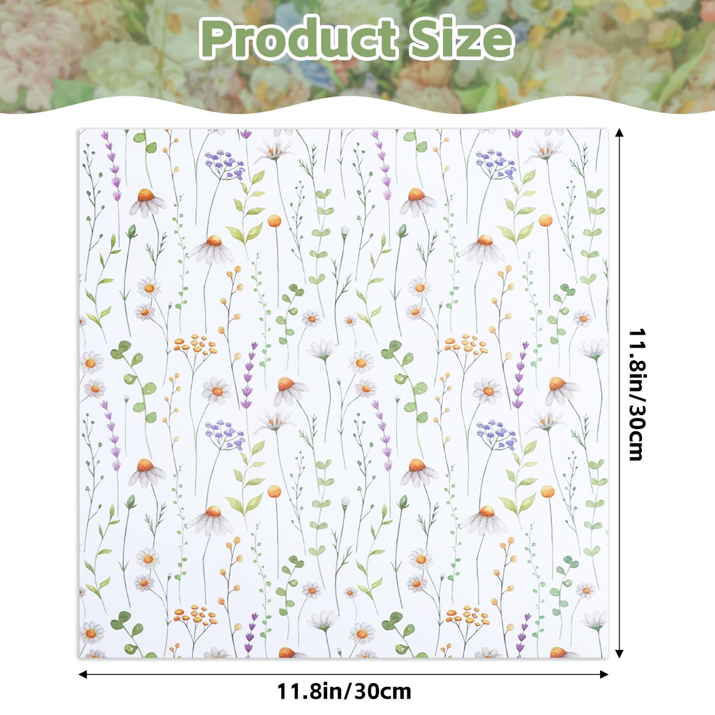 24 Sheets Floral Scrapbook Paper, Double Sided Patterned Scrapbook Paper, Wildflower Decorative Cardstock for DIY Crafts, Card Making, Photo Album, Junk Journal（12 x 12 Inch)