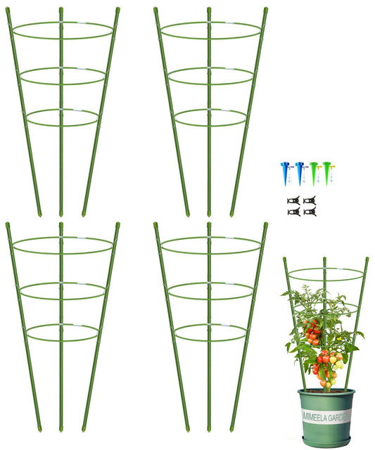 4 Pack Garden Plant Support Tomato Cage, Upgrade 24" Trellis for Climbing Plants, Plant Trellis Kits (24")