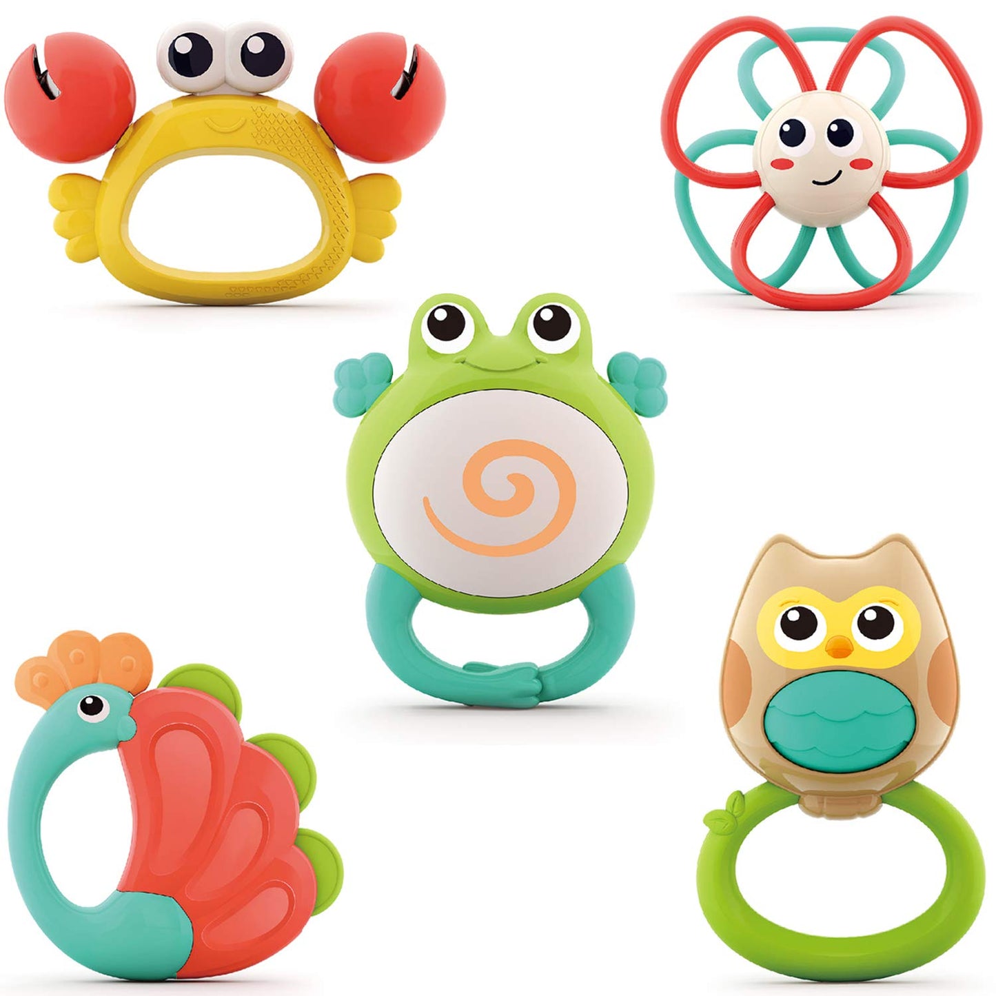 Yiosion Baby Rattle Toy Set, Infant Grab Shake Rattles, Easy Hold Sensory Teether, Babies Development Learning Music Toy, Newborn Shower Birthday Christmas Gift 1 2 3 4 5 6 7 9 10 12 Month Boy Girl