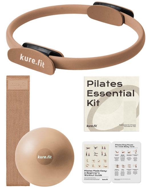 kure.fit Pilates Kit for Women – Home Pilates Equipment Set with Ring, Ball & Resistance Bands | Pilates Starter Kit with Accessories in Gift Box