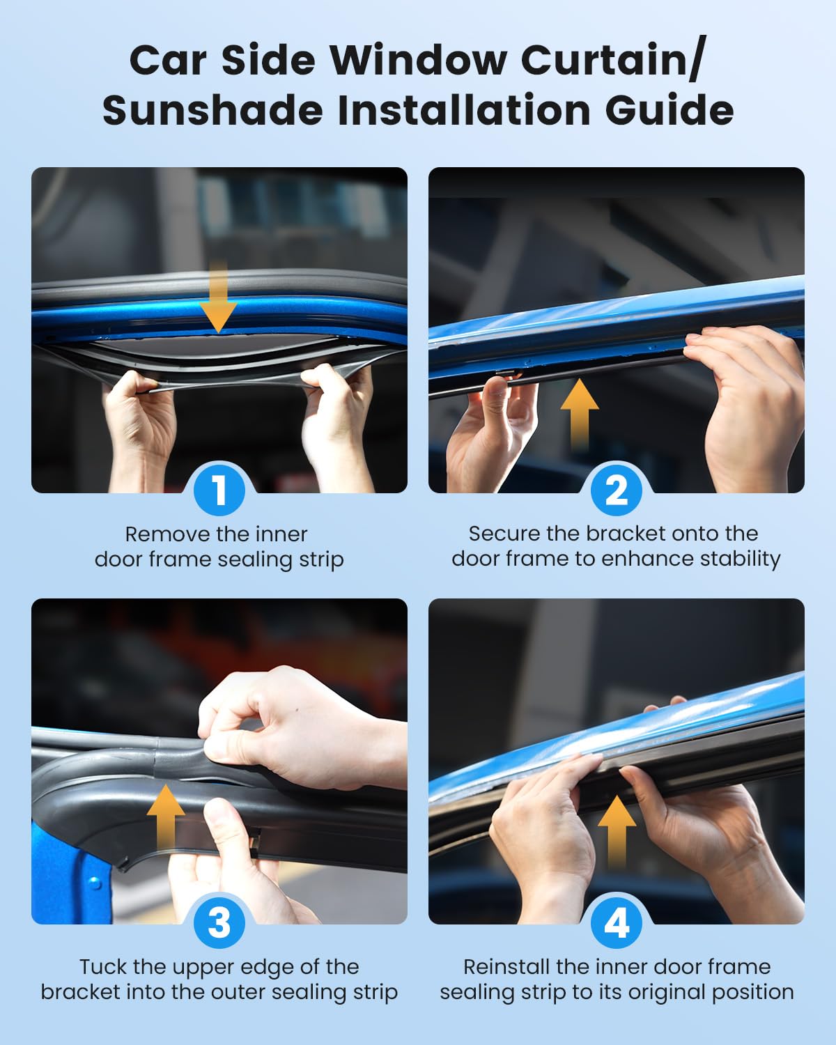 [2025 Upgraded] Weektic Car Curtains for 2021 2022 2023 2024 2025 Ford F150 SuperCrew | Drive-Safe Car Side Window Sun Shade Block 99% UV & Protect Privacy, Easy to Install Without Damage, Black 4pcs