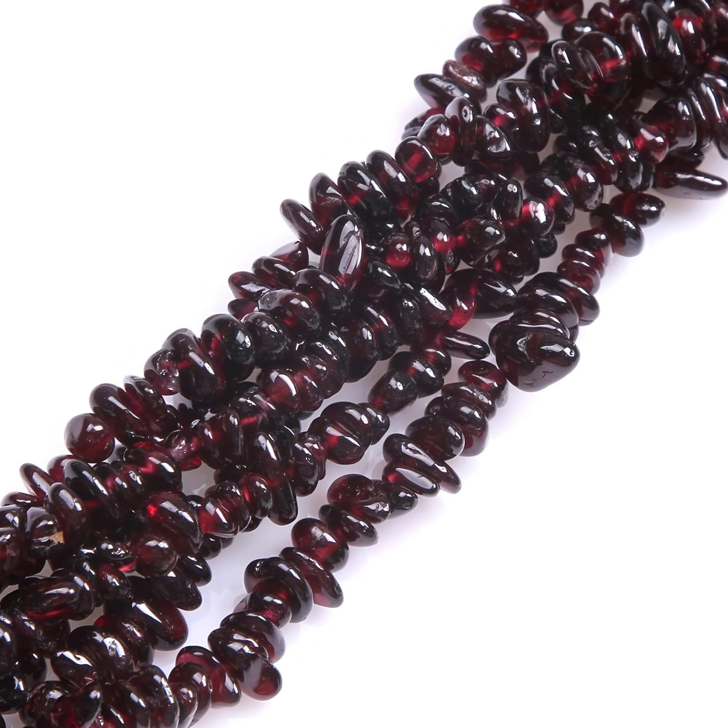 Natural Chip Stone Beads 450pcs Garnet Chips 5-8mm Genuine Real Irregular Healing Crystal Rocks Hole Drilled DIY Loose Gemstone Beads for Jewelry Making Bracelet Earrings Necklace Crafting