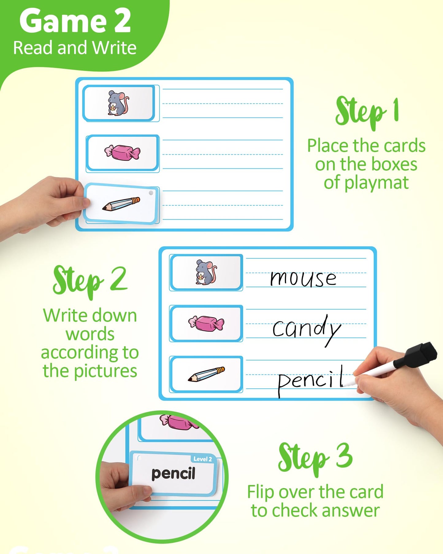 Coogam Search and Find Activity Cards for Kids, 220 Sign Words Dry Erase Busy Book Travel Games, Educational Montessori Toy Learning Flashcards for Kindergarten Preschool 3 4 5 Years Old Kids