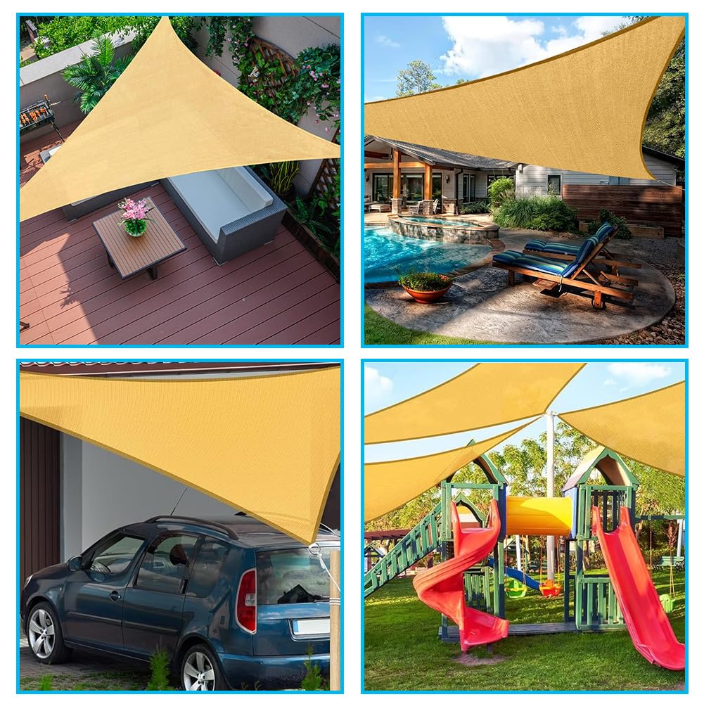 12'x15' Rectangle Sun Shade Sail – UV Block & Breathable Canopy for Patio, Garden, Backyard & Outdoor Shade– High-Density HDPE Fabric, Durable & Fade-Resistant – Easy Installation
