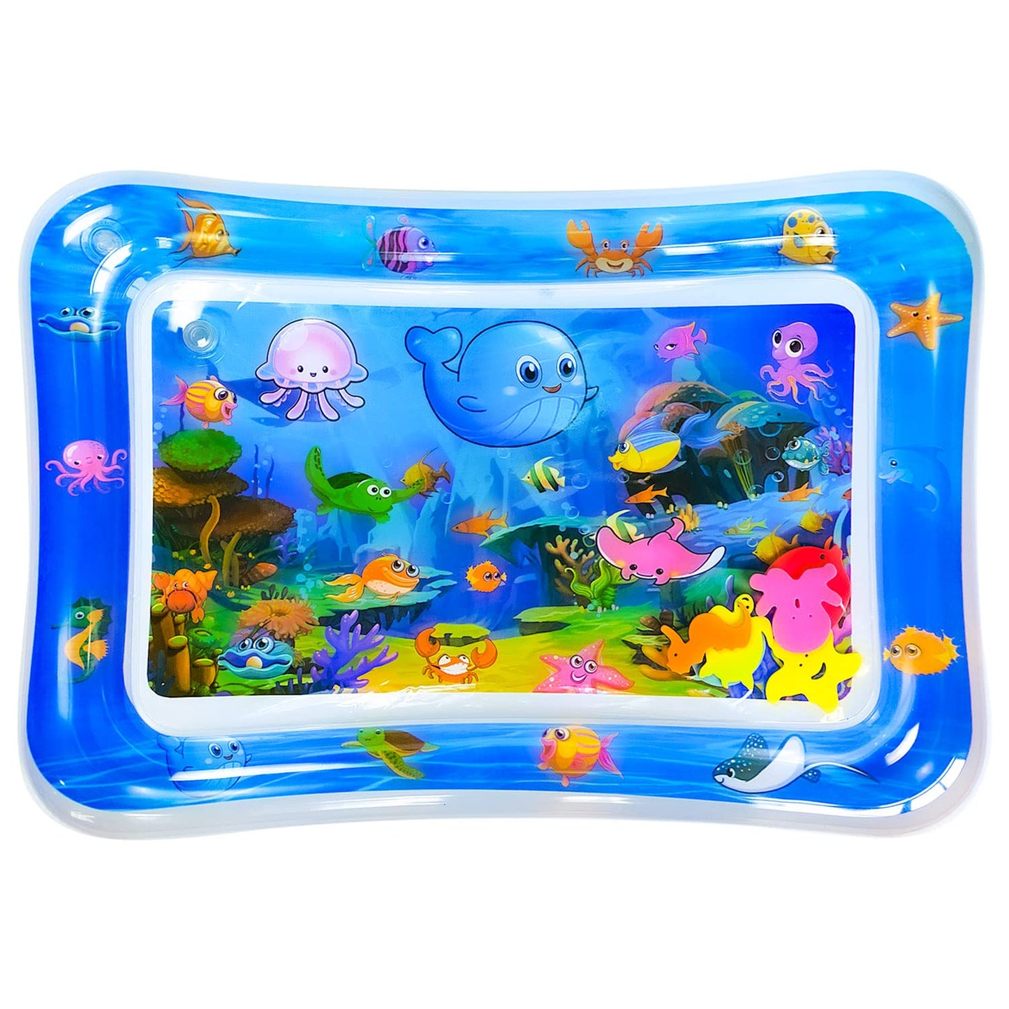 ZHUYNXIR Water mat Infant Toys, Water mat Baby, Inflatable Play Mat Water Cushion Baby Toys, Fun Early Development Activity Play Center for Newborn (27.5x20 in)