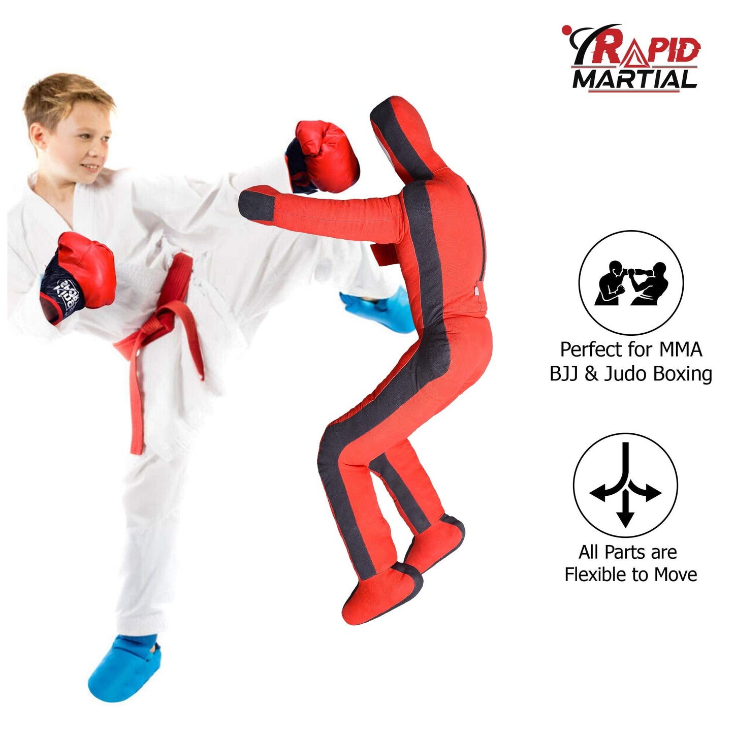 MMA Grappling Dummies BJJ Wrestling - Brazilian Jiu Jitsu Mixed Martial Arts Boxing Judo Karate Training Dummy - UNFILLED 4/48 inches Feet- Sitting