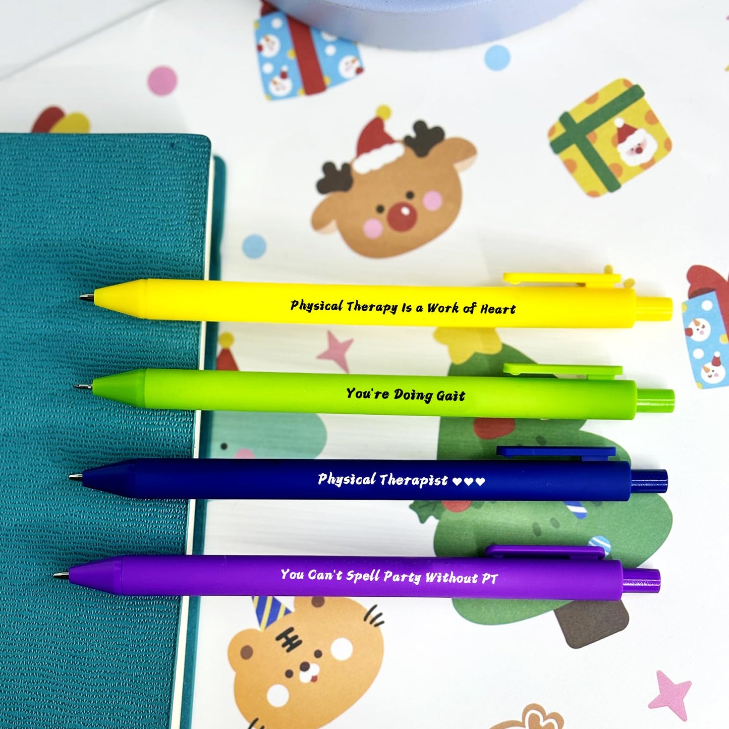 Physical Therapy Gifts for Therapist Teacher Ballpoint Pen Set of 4 Physical Therapist Gift for Women Men Christmas Presents for Therapists Assistant PTA Physiotherapist PT Appreciation Present
