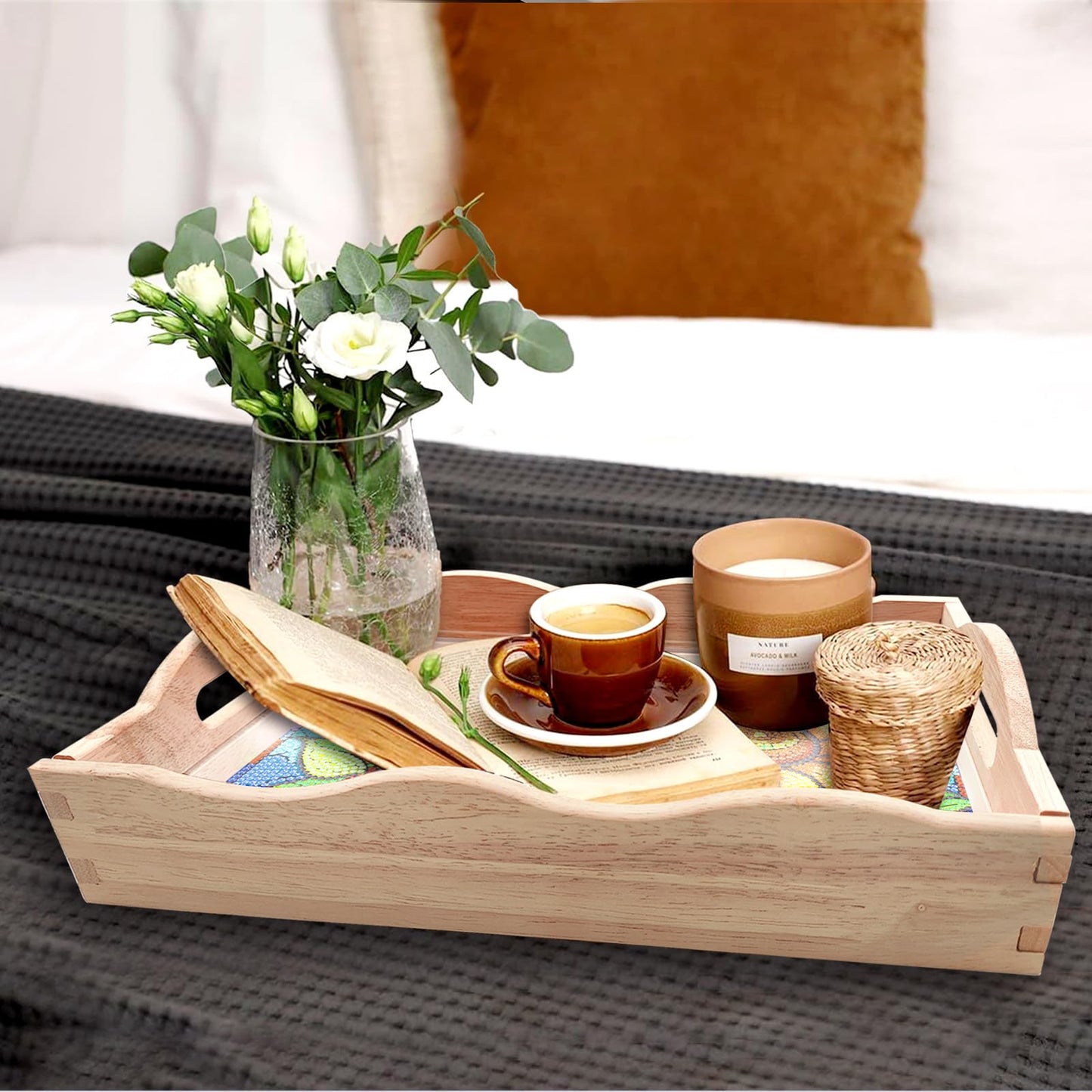 ARTopet DIY Diamond Tray Diamond Art Painting Sunflower Creative Design Handmade Wooden Tray Mosaic Making Kits by Number Kits Diamond Art for Coffee Living Room Home Organizer
