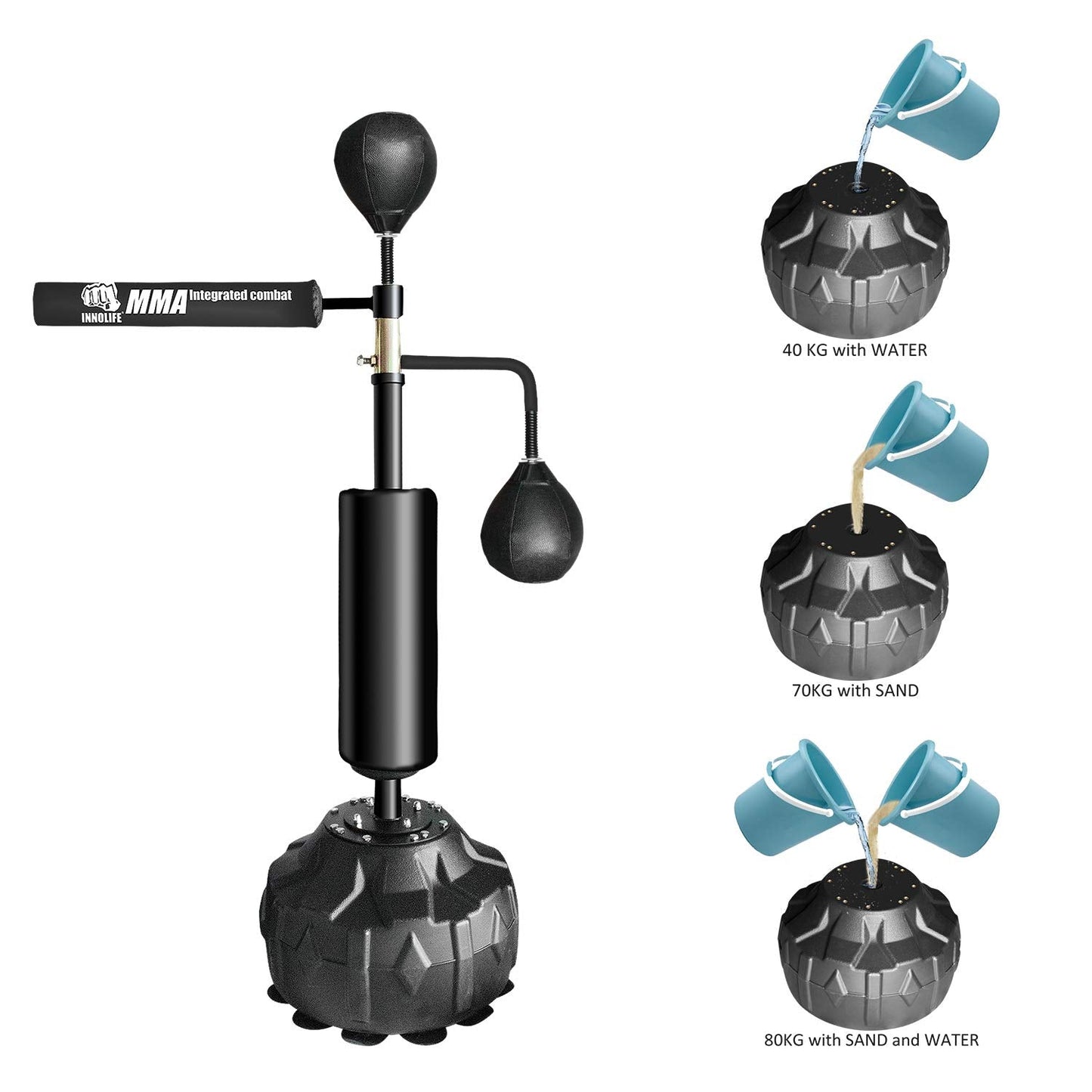 InnoLife MMA Boxing Speed Trainer Punching Spinning Bar with Dual Punch Head