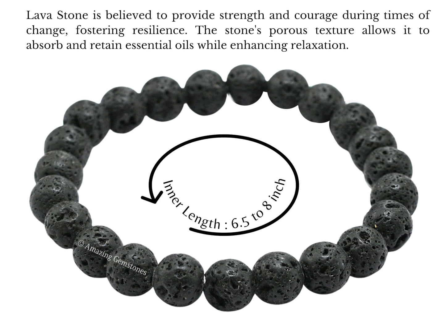 Amazing Gemstone Crystal Bracelet for Women Men's Gifts - Protection Healing Crystal Bracelet - 8mm Gemstone Beaded Stretchable Bracelet Pulseras Para Hombres Mujer Stocking Stuffers Mothers Day Gift (Lava)