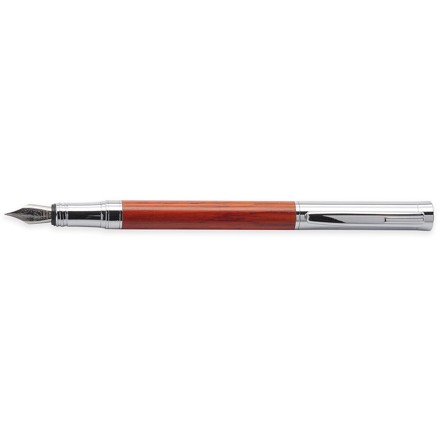 LACHIEVA LUX Rosewood Fountain Pen, German Fine Nib, Smooth Ink Flow, Wooden Gift Box with Converter & 2 Cartridges, Fancy Pen for Men and Women