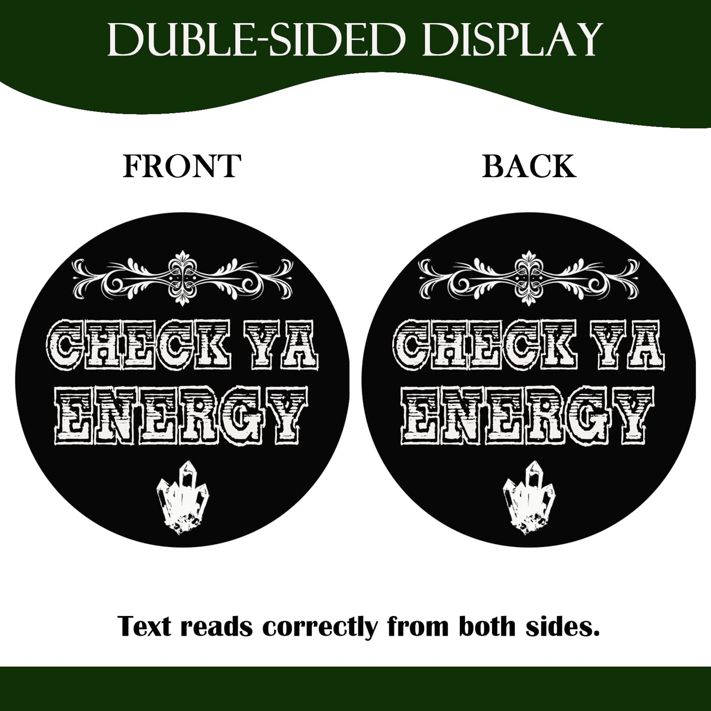 Check Out Your Energy Doorplate, Fun Welcome Sign, Gothic Home Decor. Suitable For Family Porch And Patio Decorations. 10 X 10 Inches.
