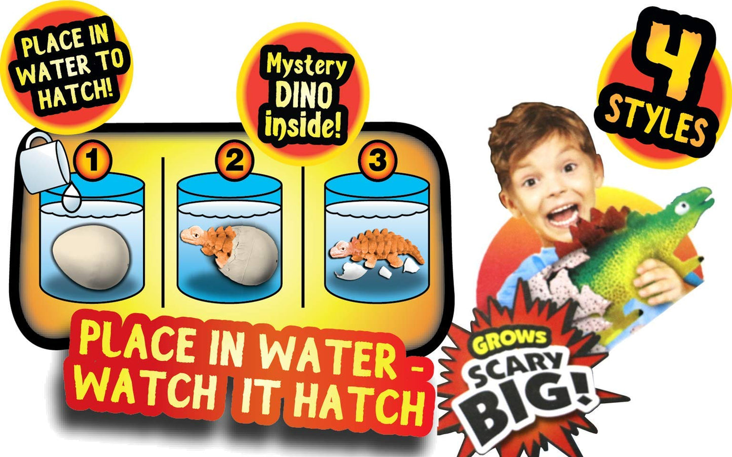 JA-RU Giant Dinosaur Egg Growing Toys (6 Eggs) Magic Surprise Hatching Toys for Kids. Grow Dinosaur in Water. Bath Toy. Party Favors & Easter Basket Fillers. 1747-6s