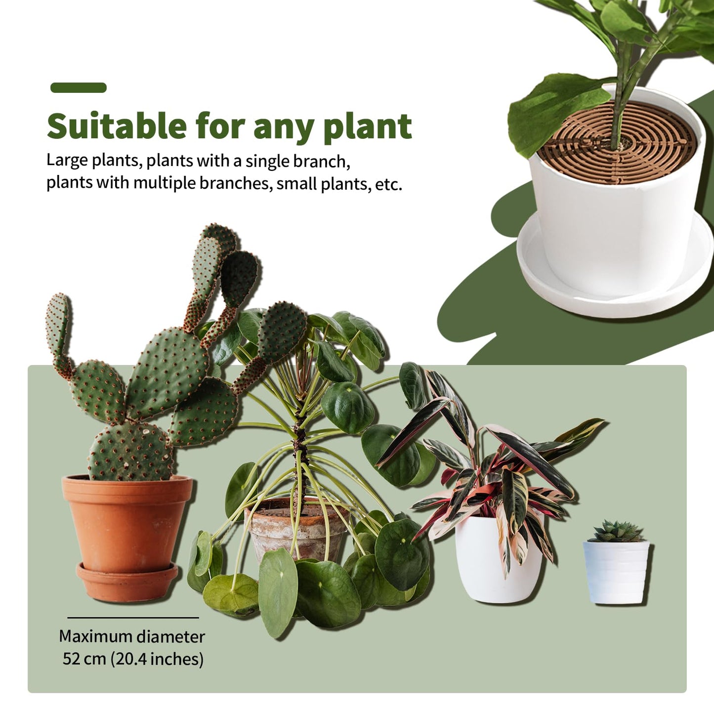Fkereg 20.5 Inch Large Round Plant Pot Grid Cover, Cuttable Flower Pot Soil Covers Protectors from Animals, Dog Cat Digging Stopper with Deep Stakes for Indoor Outdoor Gardening (Black)