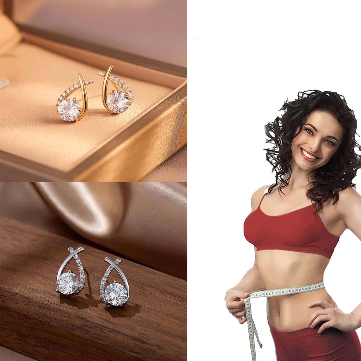 Halolux Lymphvity Germanium Earrings Atheniz Lymphatic Earrings Lymphatic Germanium Earrings Lymphatic Drainage Earrings Sparkle CZ Hoop Earrings for Women (gold+silver 6)