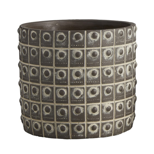 47th & Main Cement Planter Pot, 4.9" Tall, Beaded