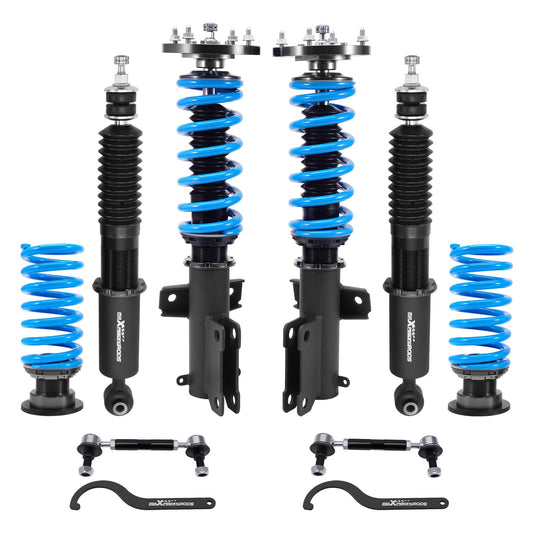 maXpeedingrods Coilover for Ford Mustang S-197 2005-2014, for Ford Mustang GT S-197 2005-2014, 24 Levels Damper Adjustable Coilovers Suspension Kit, Height Adjustable T6 Upgraded Lowering Kits Blue