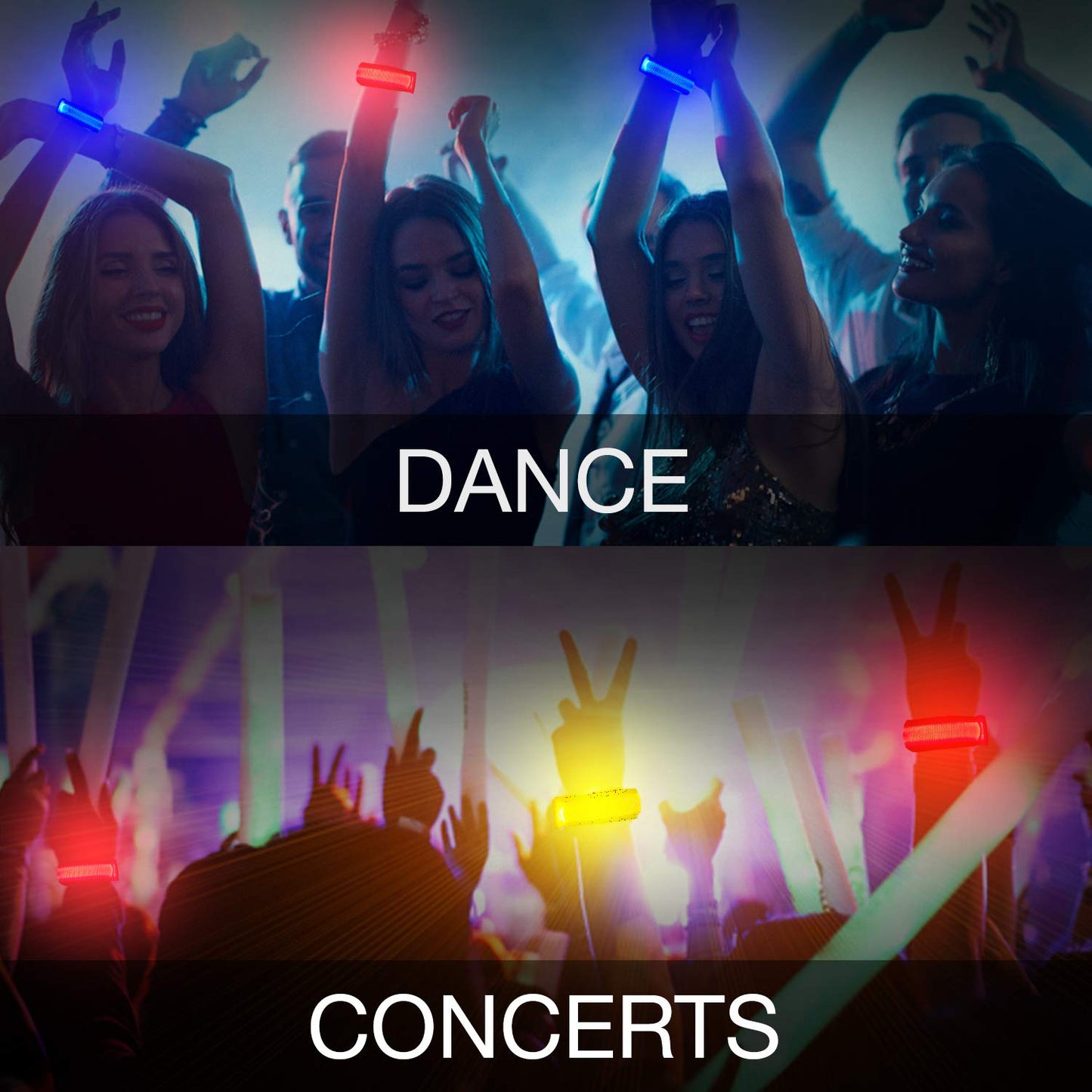 KIRALUMI 8 PCS LED Glow Bracelets, Light Up Bracelets for Kids Adults - Christmas Glow in The Dark Party Bracelets Favors Supplies for Concerts, Festivals, Game Prizes, Sports, Rave Accessories.