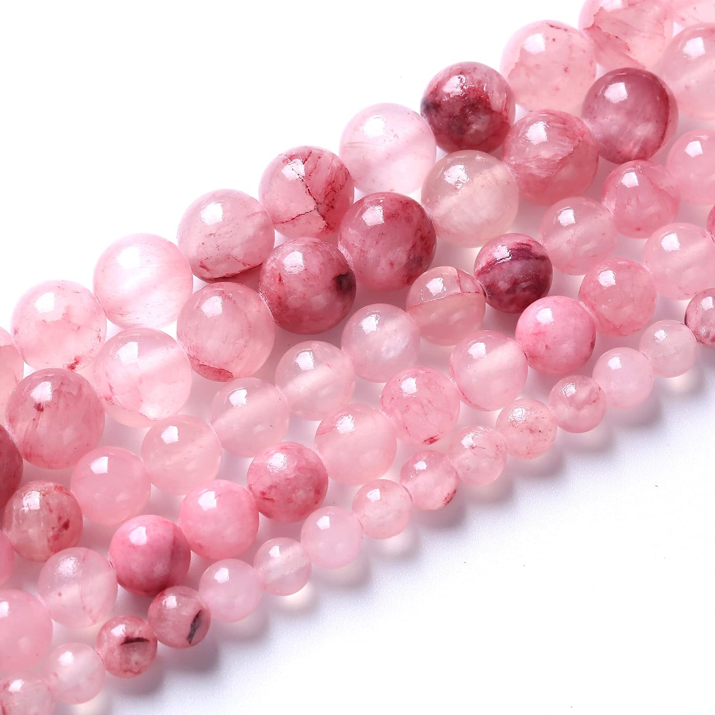 86pcs 4mm Natural Rose Pink Persian Jade Gemstone Round Loose Spacer Beads for Jewelry Making Healing Energy Stone Beads DIY Bracelets Necklaces 15"