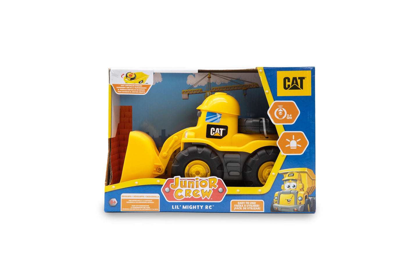 CAT Construction Toys, RC Remote Control Loader Truck - 10.5 Inch Length, Child Friendly Controller, Stowable Controller, Working Headlights - Batteries Included!
