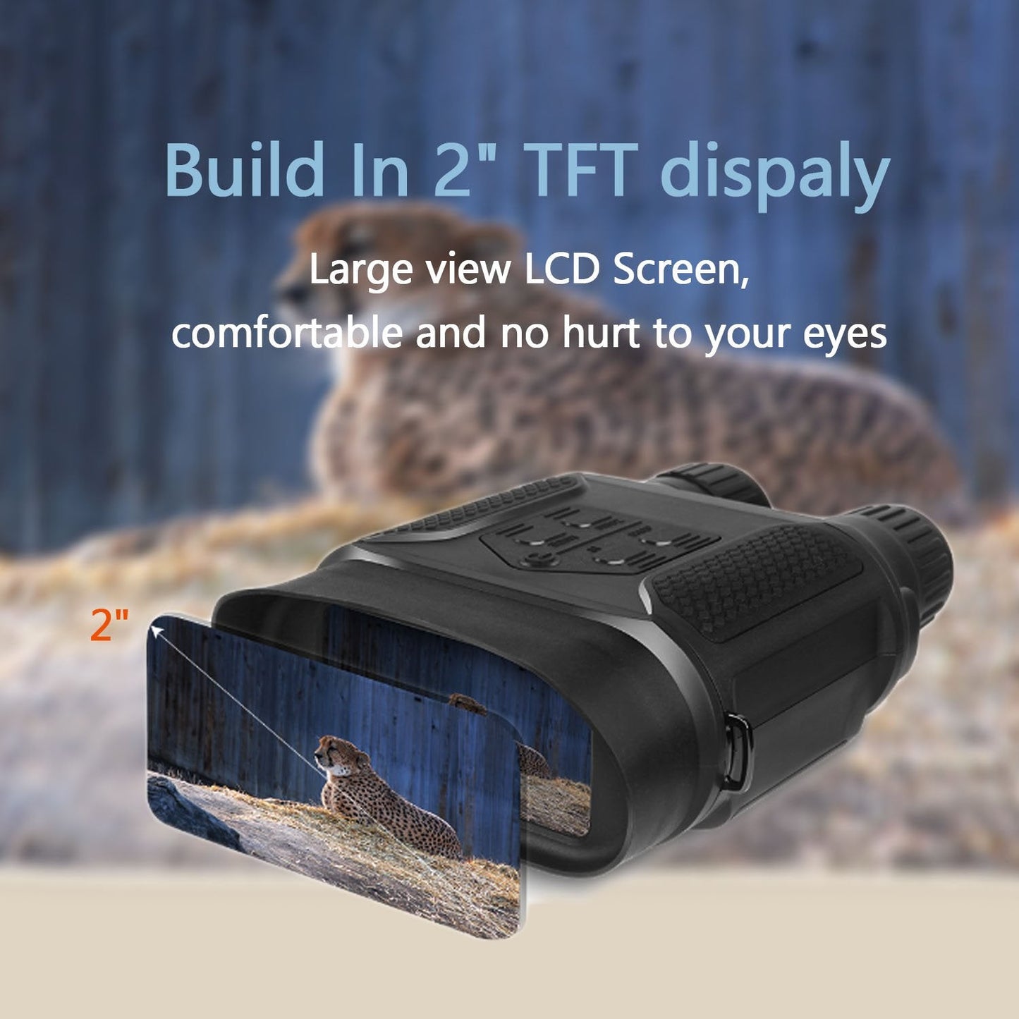 Astromania Night Vision Binocular/Digital Infrared Night Vision Scope - Hunting IR Telescope with 2" TFT LCD in-View,1300ft/400M Viewing Range,640x480p HD Photo Camera Video Recorder Display