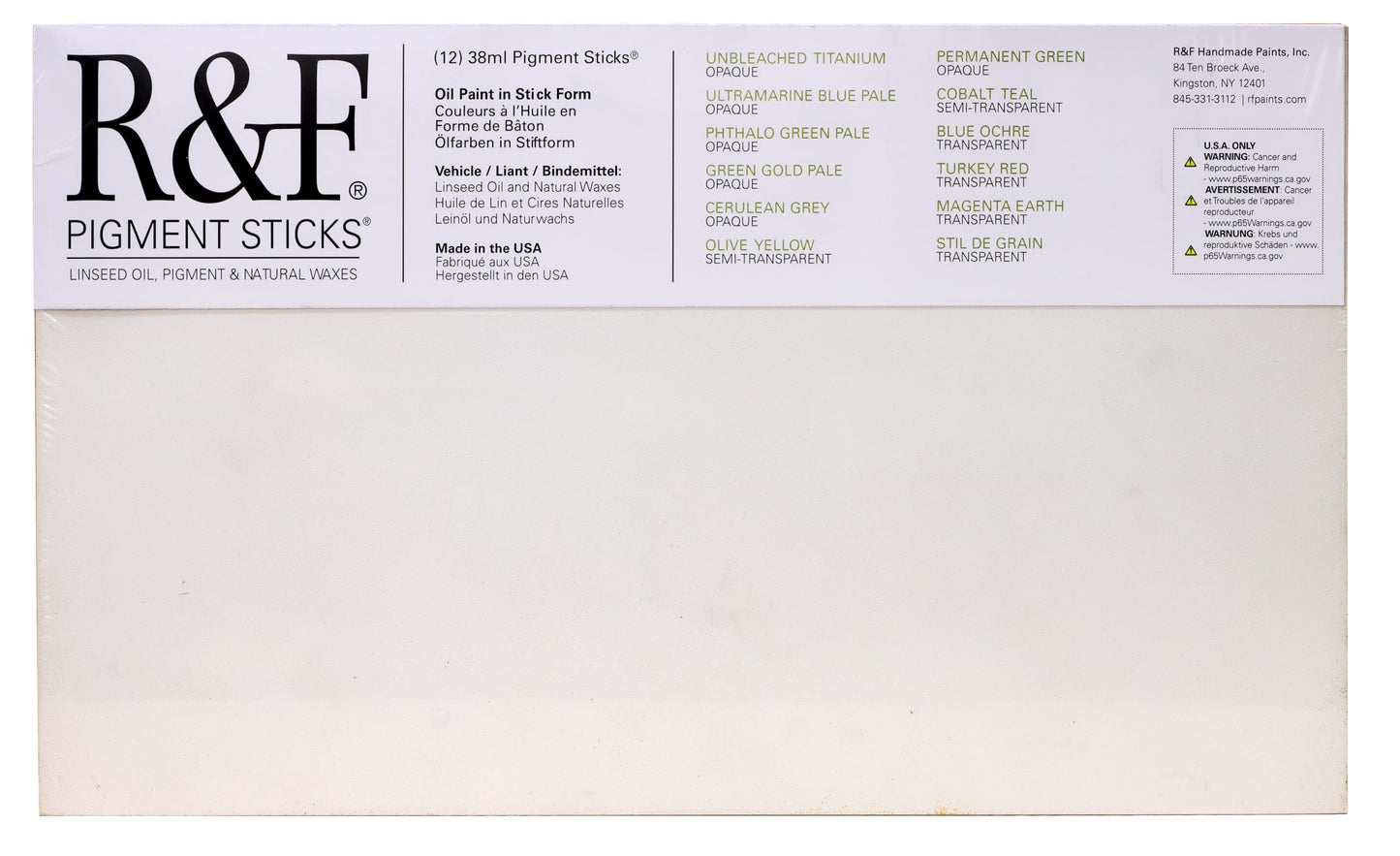 R&F Handmade Paints - Professional Oil Pigment Stick, Painters Dozen 2, Set of 12 Colors