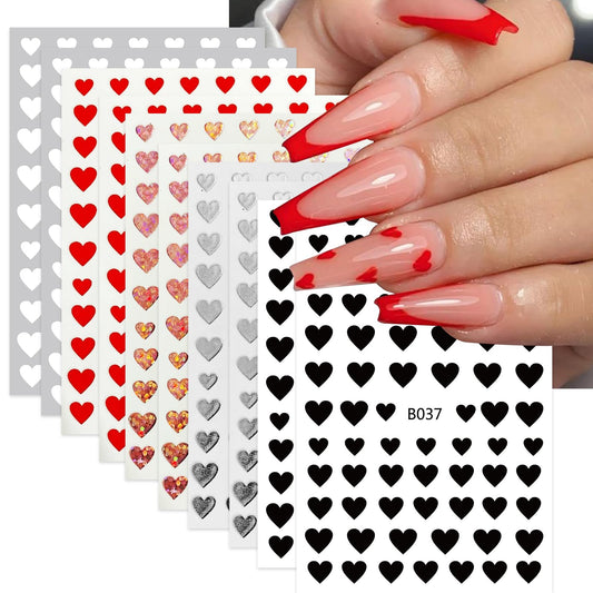Letters Nail Art Stickers English Alphabet Nail Decals 3D Self-Adhesive Metallic Gold Silver Nail Sticker Black Alphabet Nail Art Supplies for Women Girls DIY Nail Decoration Manicure 8 Sheets
