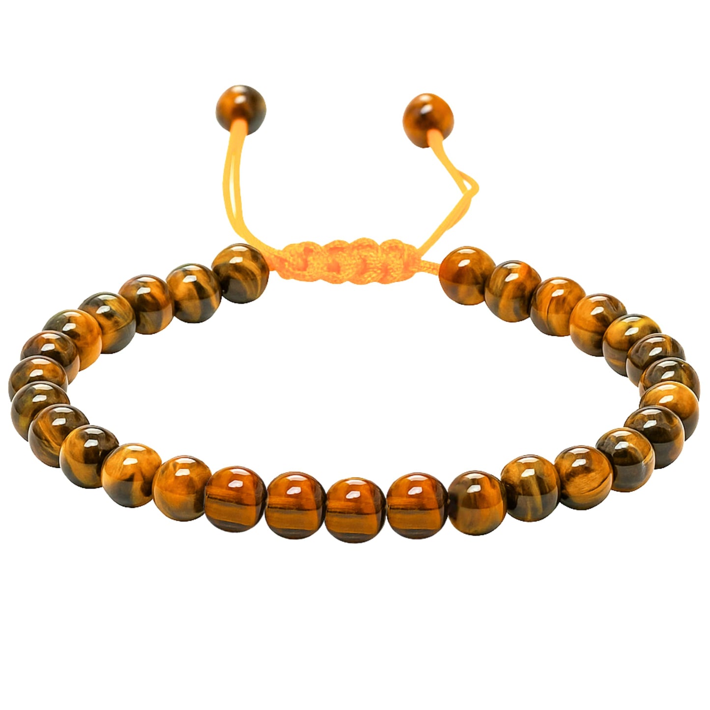 Amazing Gemstone Tiger Eye Bracelet for Women Men's Gifts - Protection Healing Crystal Bracelet - 6mm Gemstone Beaded Adjustable Bracelet