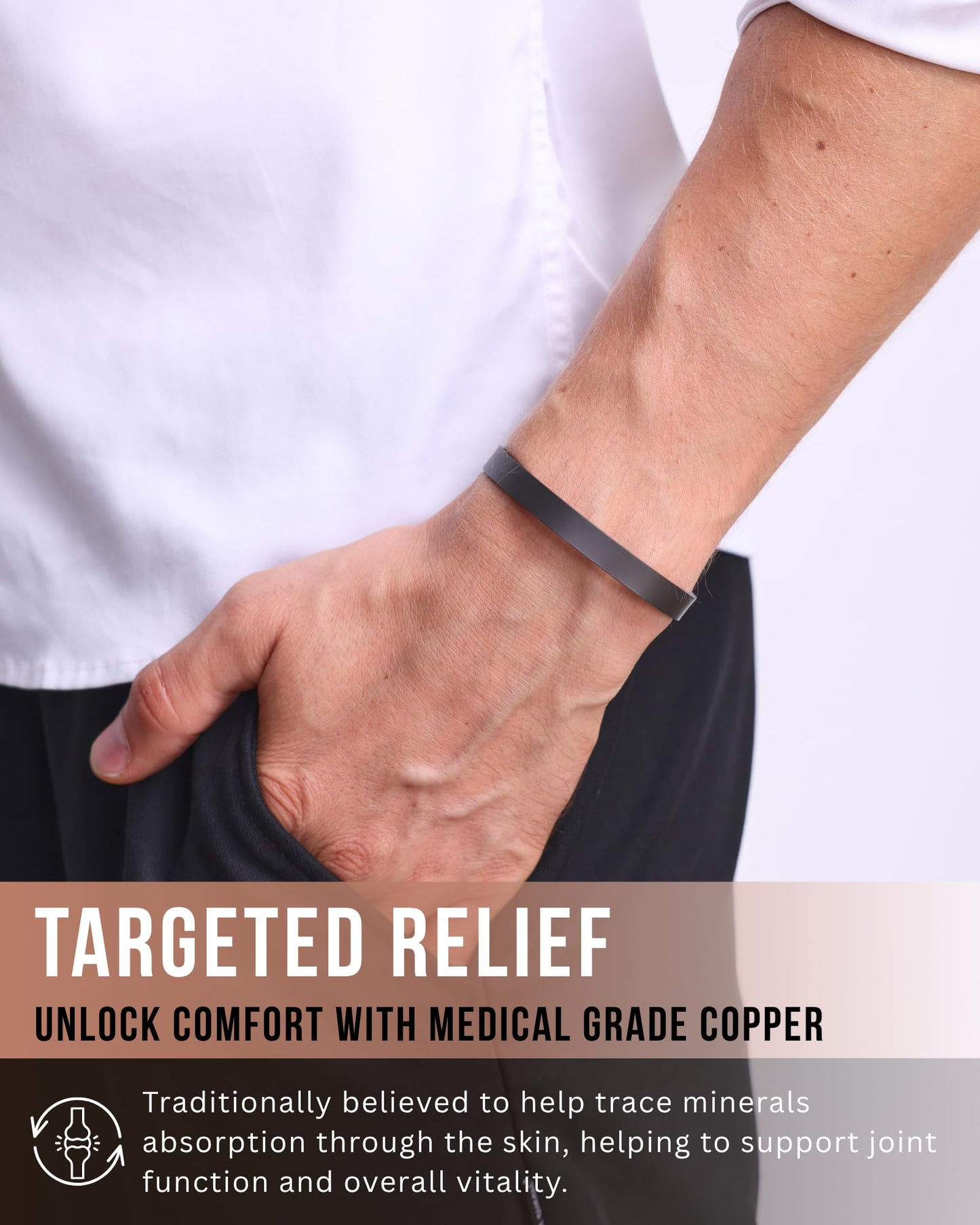 WestLuna Magnetic Copper Healing Bracelet for Men Women, 99.99% Pure Copper Bracelet with 12X Ultra Strength 3,800 Gauss Magnets for Lymph Drainage, Includes Gift Box, Jewelry Cloth, Blank Blessing Card
