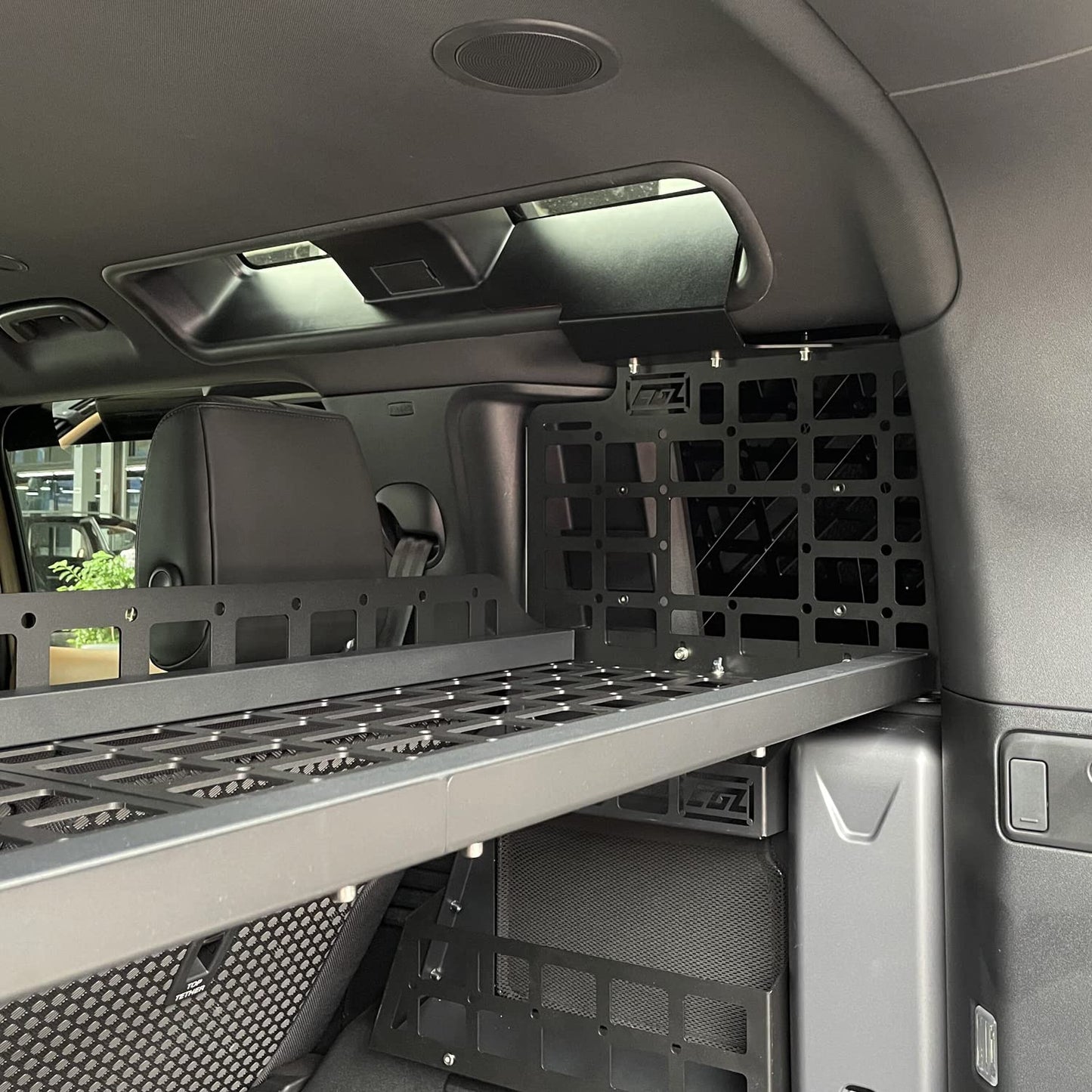 HIGH FLYING for Land Rover Defender 4dr 2020-2025 Car Accessories Modular Storage Molle Panel System Trunk Shelf Organizer Interior Cargo Rack Aluminum (Panels+Shelf)
