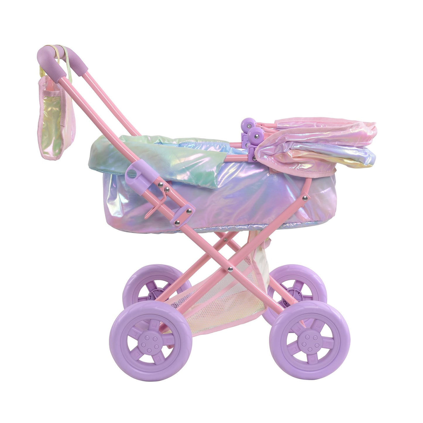 Olivia's Little World - Play Baby Doll Bassinet Stroller, Baby Doll Pram Stroller Buggy for 5 Year Old Girls, Magical Dreamland Baby Doll Deluxe 2-in-1 Stroller for up to 16" Dolls - Multicolor