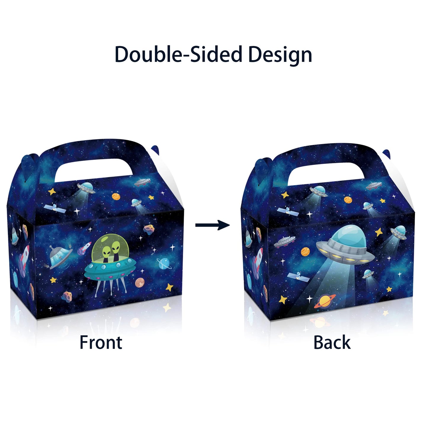 24 Pcs Outer Space Party Favors Boxes Space Paper Goodie Gift Boxes Planet Astronaut Candy Treat Box Starry Sky Galaxy Party Gift Boxes for Kids Astronaut Science Themed Birthday Parties Supplies