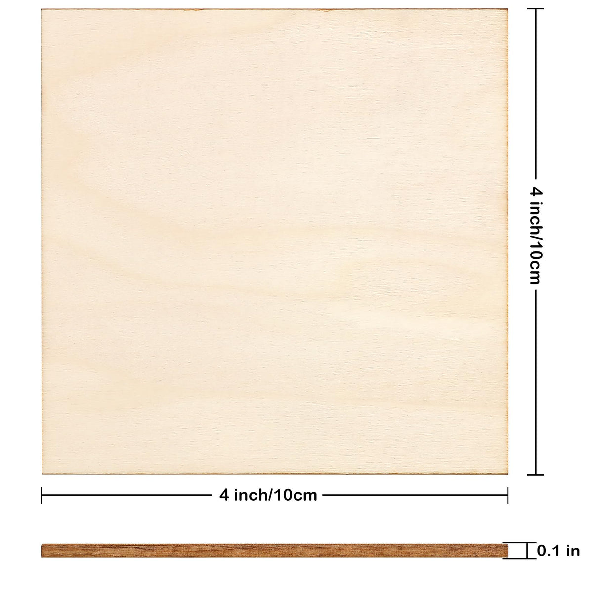 Blisstime 50PCS 4x4 Inch Wood Squares Unfinished Square Wood Pieces for Crafts,Painting, Writing, DIY Supplies, Engraving and Carving, Home Decorations (4x4 Inch 50Pcs)