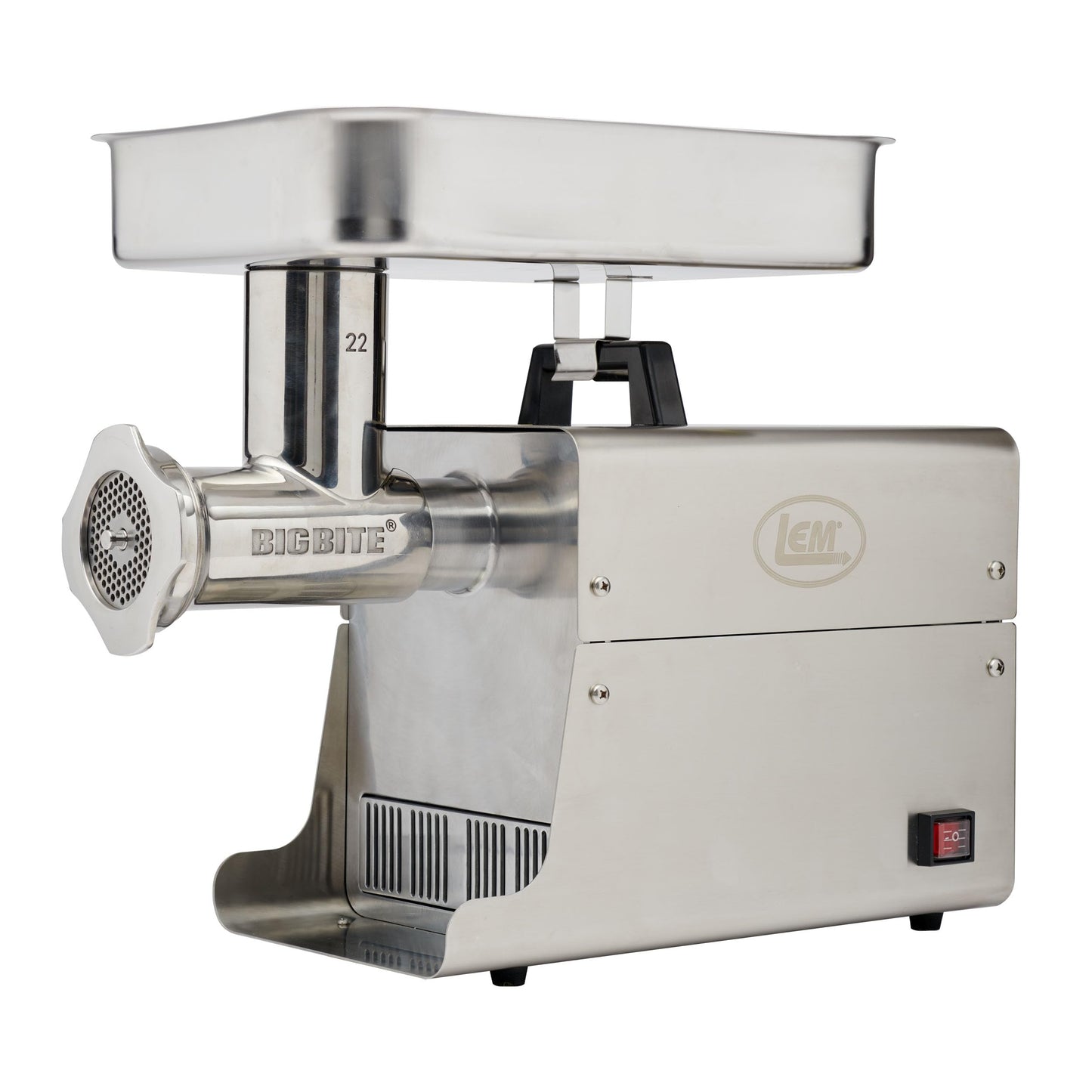 LEM Products BigBite #22 Meat Grinder, 1.0 HP Stainless Steel Electric Meat Grinder Machine, Ideal for Heavy Use