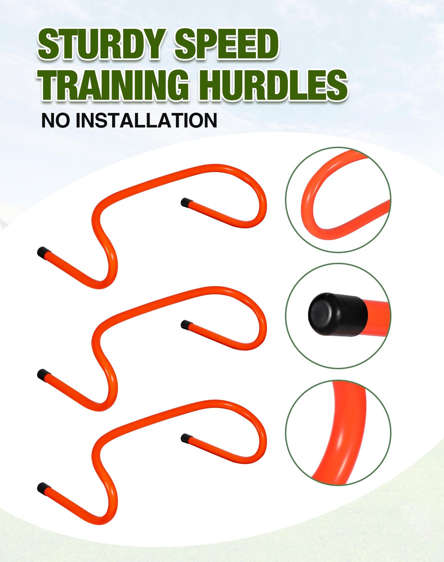 Lineslife 20 Pack 6" Agility Hurdles - Speed & Plyometric Training Hurdles for Kids, Athletes, Soccer, Football, Basketball, Baseball, Indoor Outdoor Sports