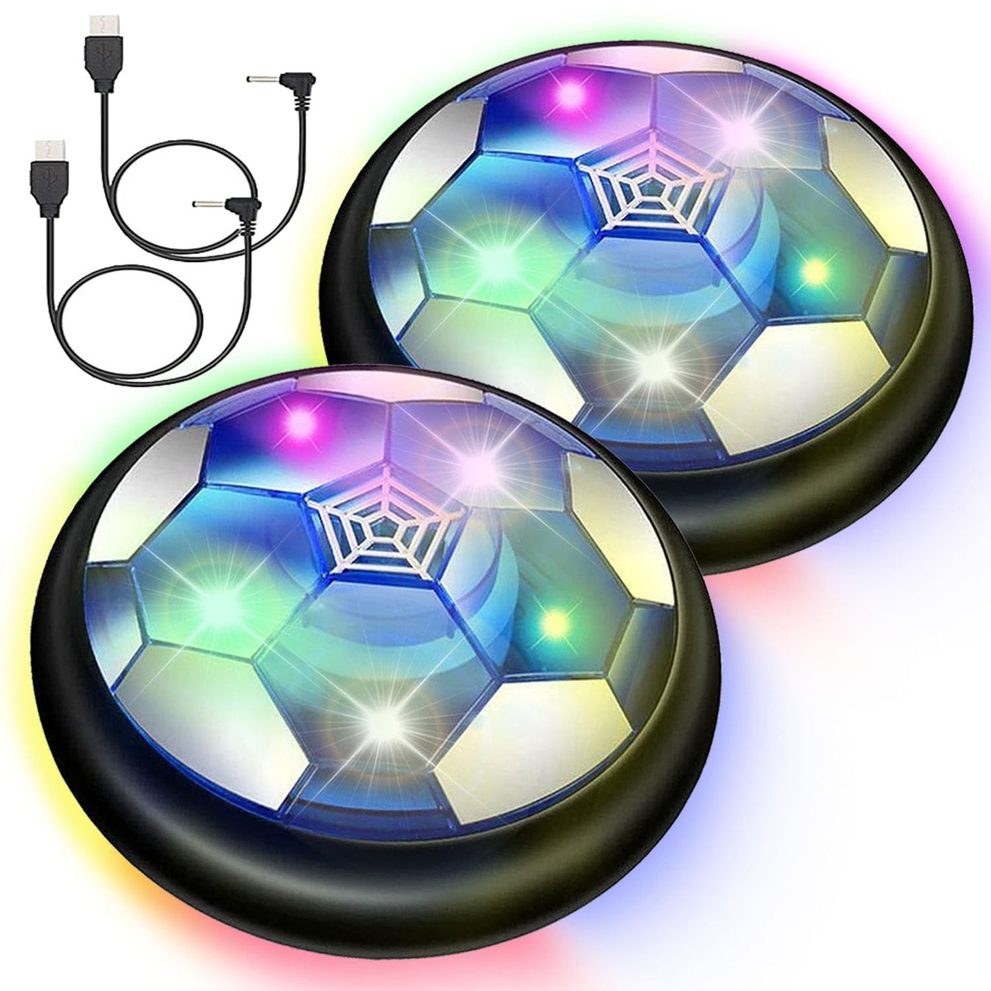 JRD&BS WINL Hover Soccer Ball Toys for Boys Girls,Rechargeable Floating Soccer Ball with Led Lights and Foam Cushion,Indoor Air Football Game for Kids Age 3-12（2Pack