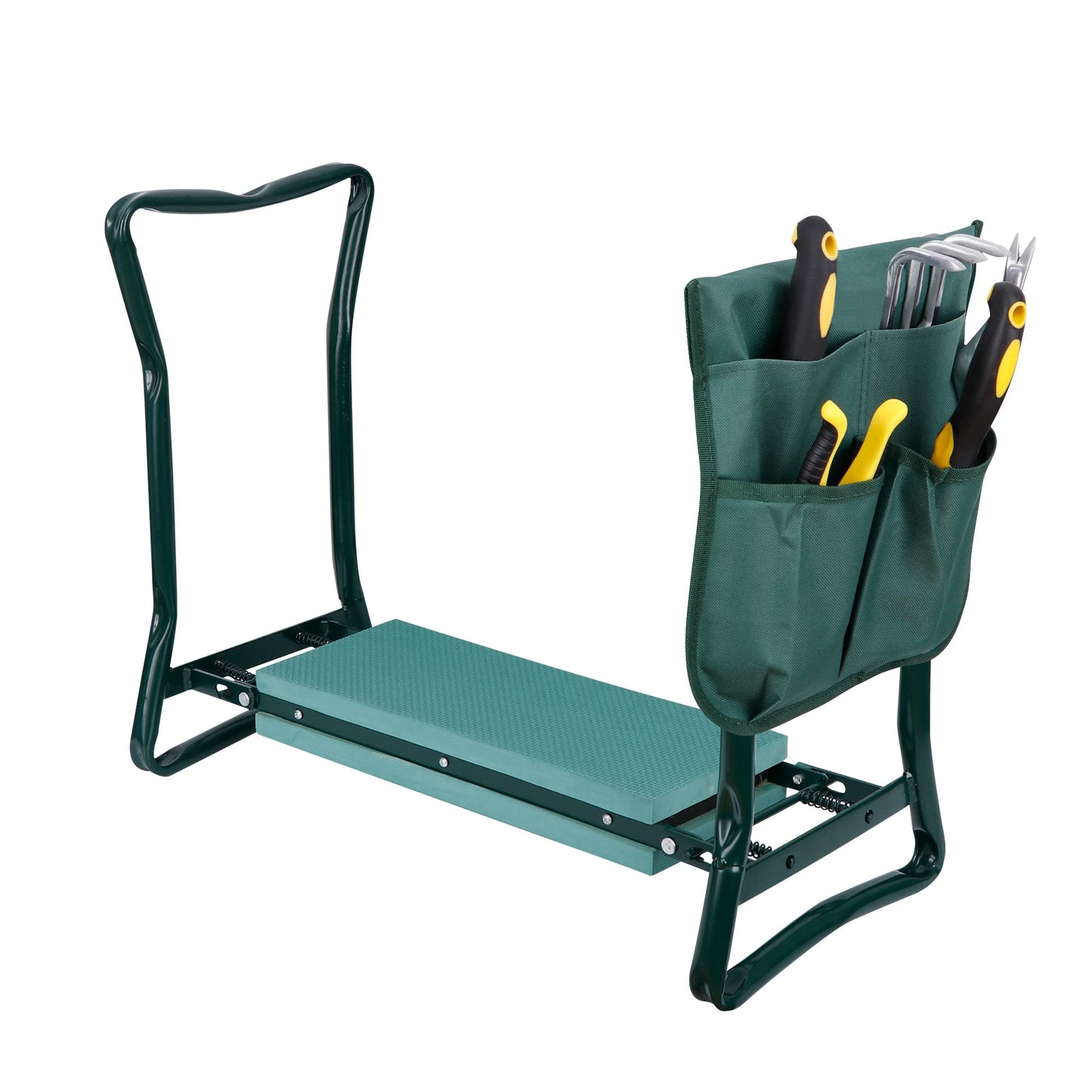 SUPER DEAL Folding Garden Kneeler and Seat with Free Tool Pouches - EVA Foam Pad Protects Your Knees - Sturdy and Lightweight, Gardening Gifts for Women Men