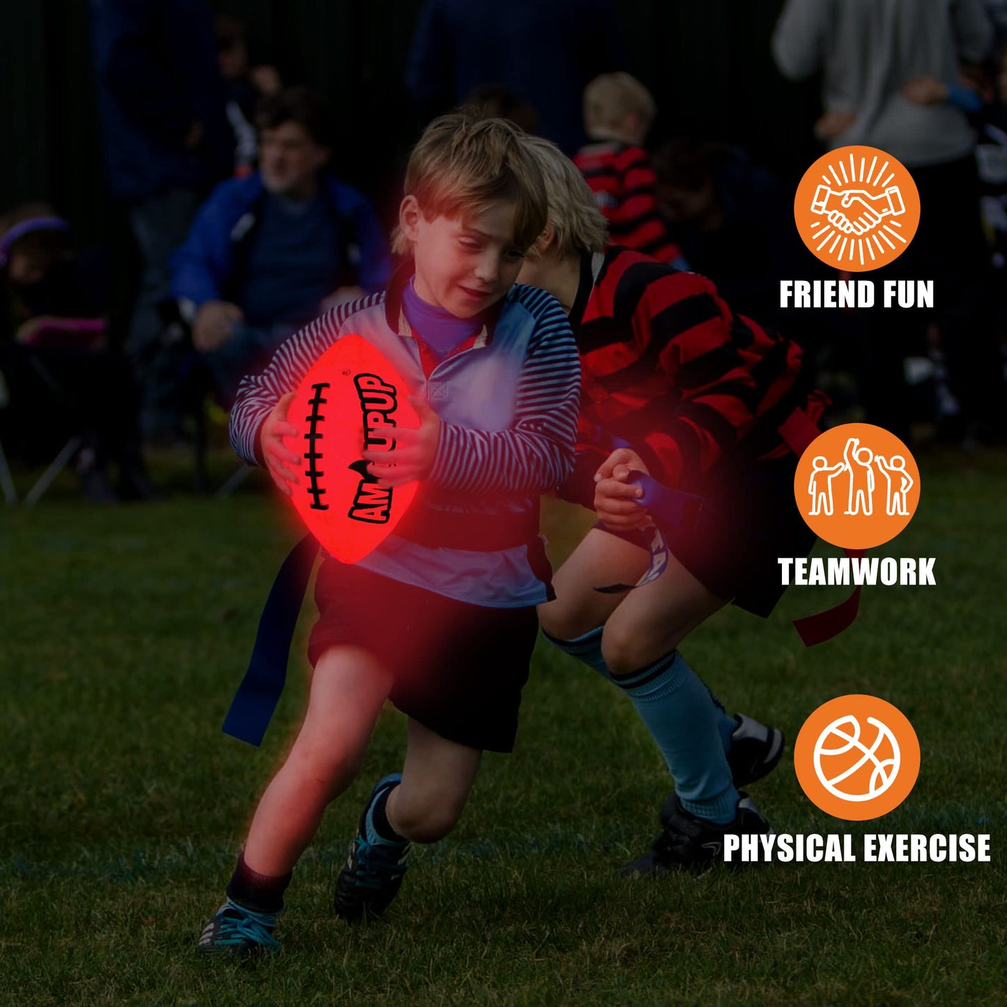 Amoupup Glow in The Dark Sports Gifts - Light Up LED Football with LED Lights and Batteries - Cool Stuff for Teen Boys and Girls