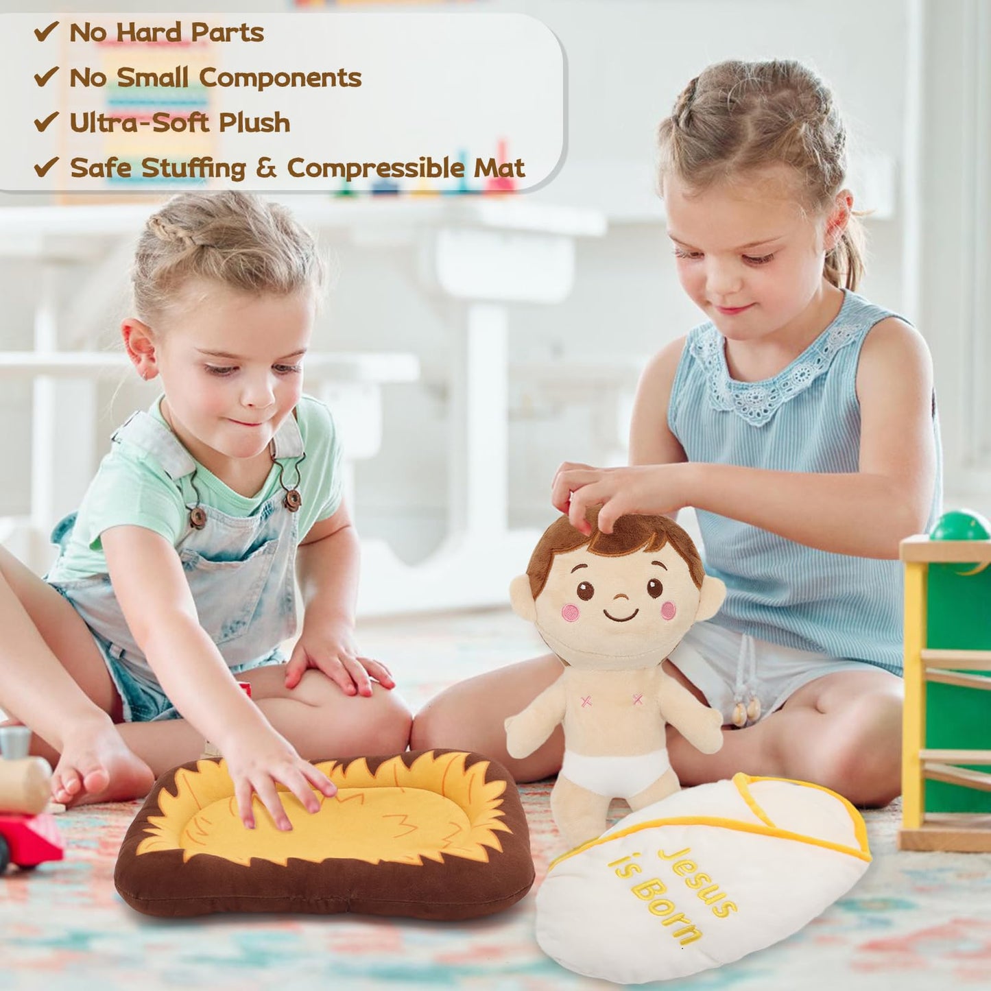 Yelakey Jesus Plush 12", Baby Jesus Plush Stuffed Doll for Nativity Manger Scene, Cute Plushie Gift Toys for Kids, Christian Stuff Religious Party Toys, Church Easter Christmas Baptisms Favors